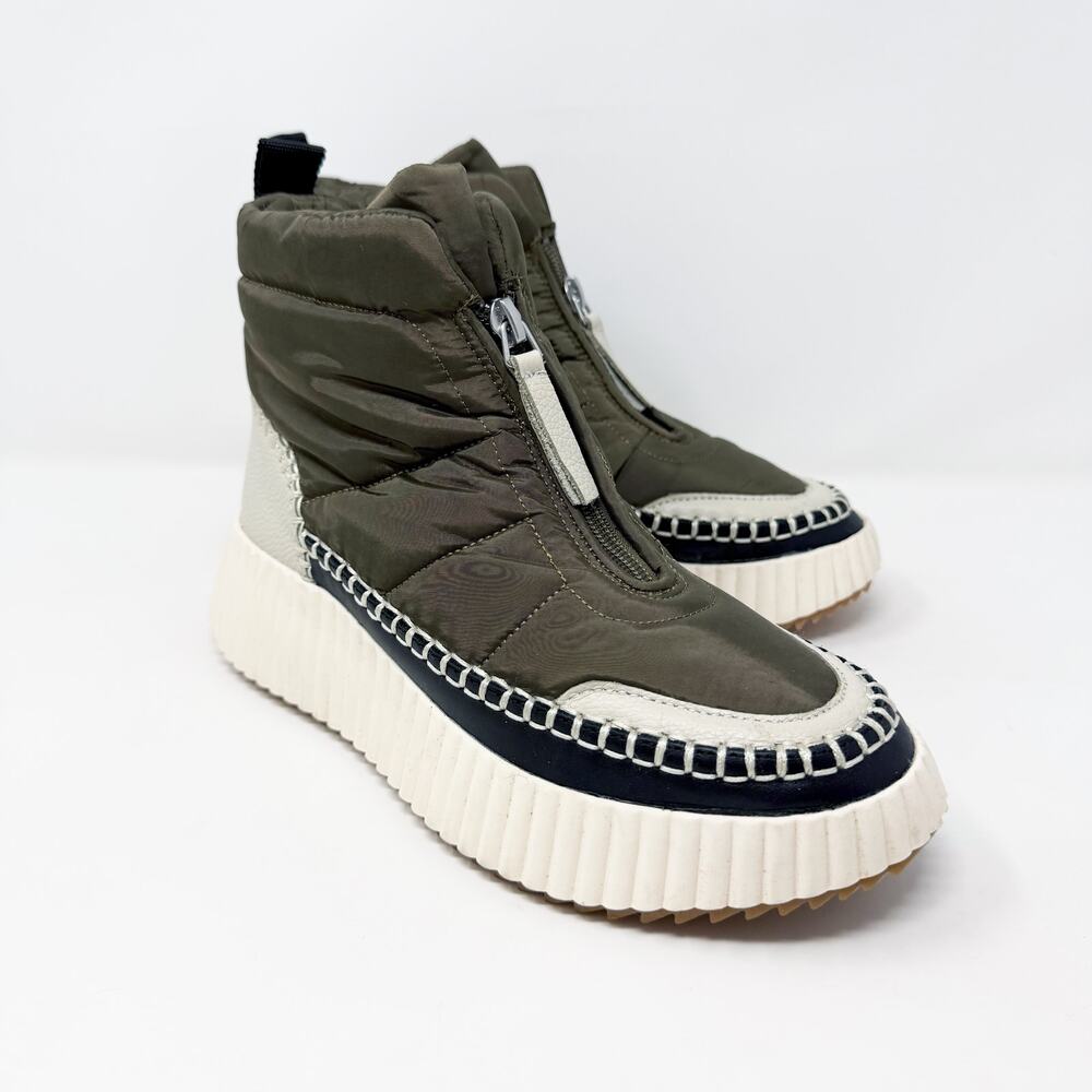 NWOB Dolce Vita Olive Green and Cream Chunky Sneaker Boots Women's US Size 7 - Picture 8 of 8